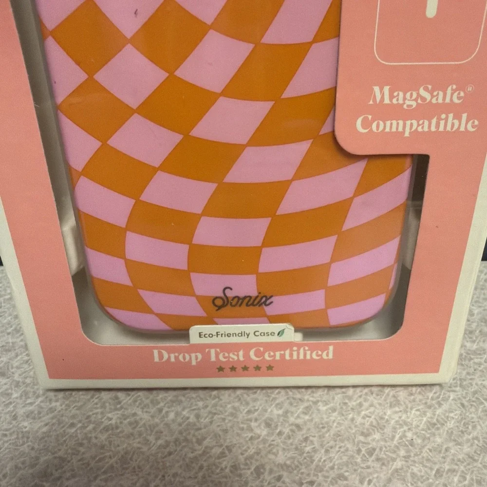 Sonix Apple iPhone‎ 15 Pro Case MagSafe Compatible Checkmate Pink/Orange